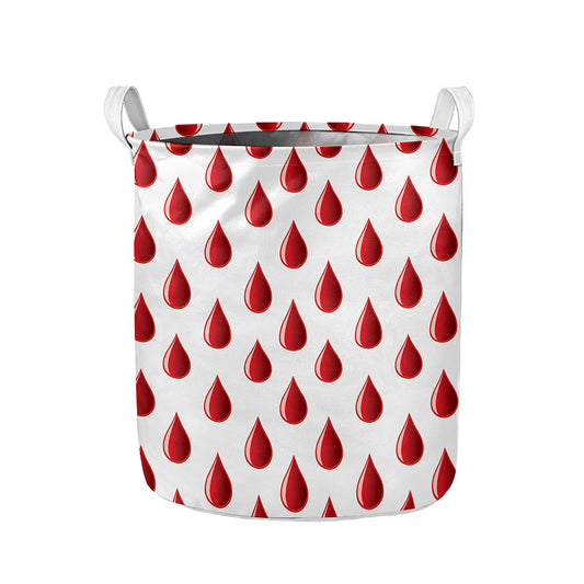 Red Blood Drop Pattern Print Collapsible Laundry Basket
