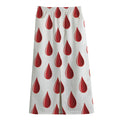 Red Blood Drop Pattern Print Cotton Front Slit Maxi Skirt
