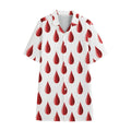 Red Blood Drop Pattern Print Cotton Hawaiian Shirt
