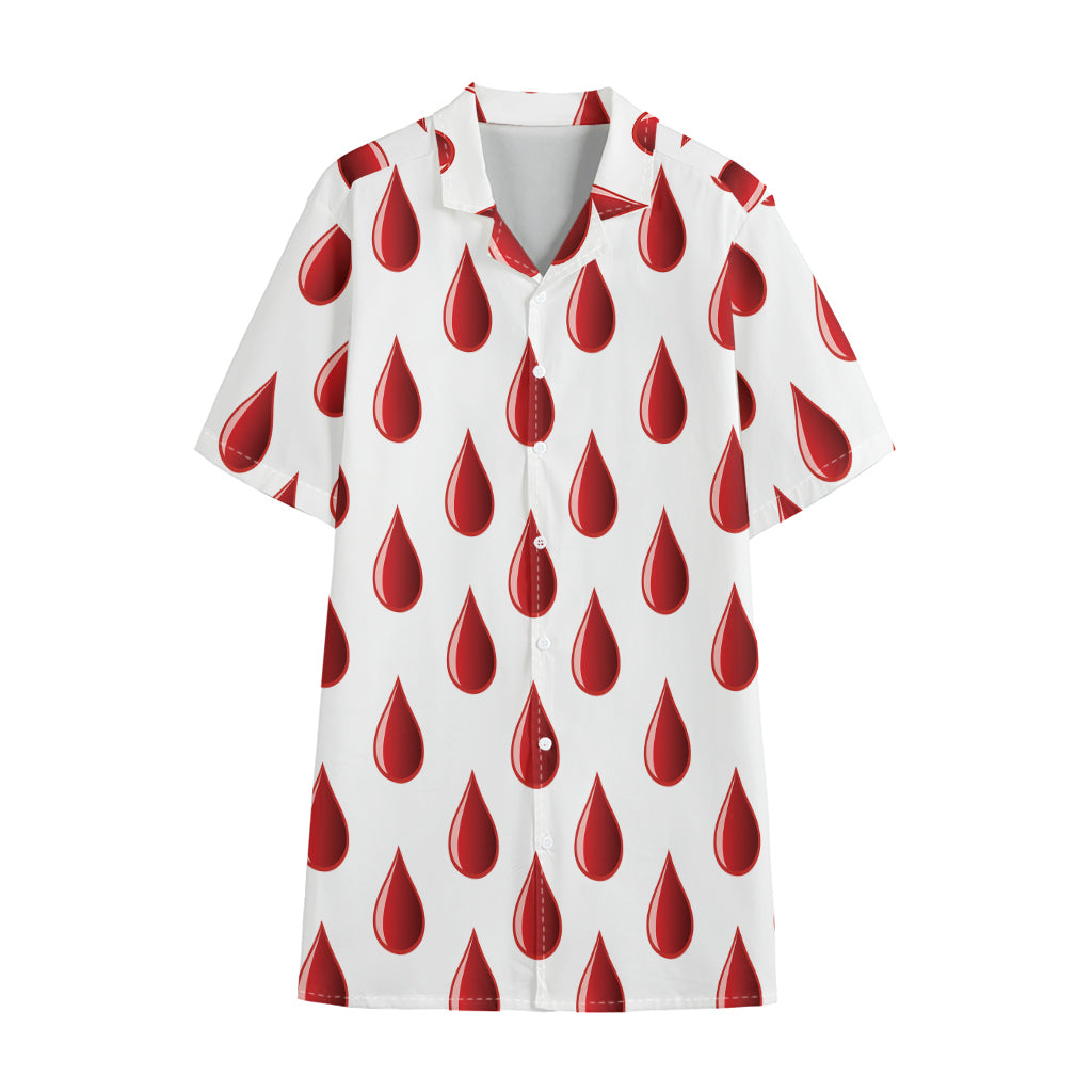Red Blood Drop Pattern Print Cotton Hawaiian Shirt