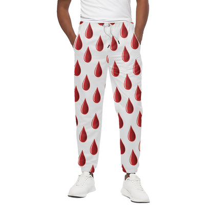 Red Blood Drop Pattern Print Cotton Pants