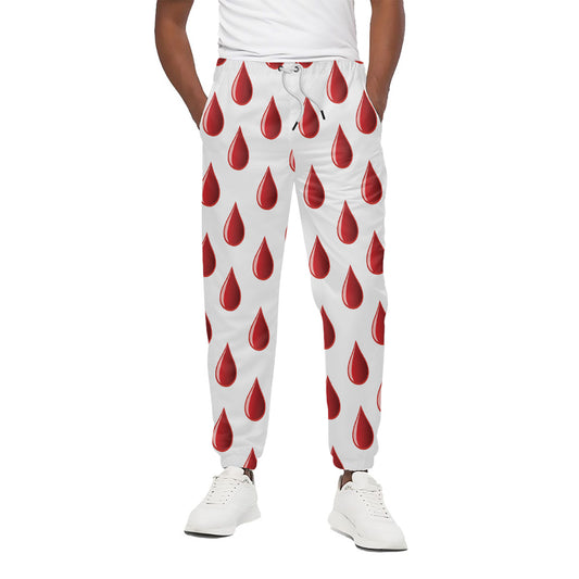 Red Blood Drop Pattern Print Cotton Pants