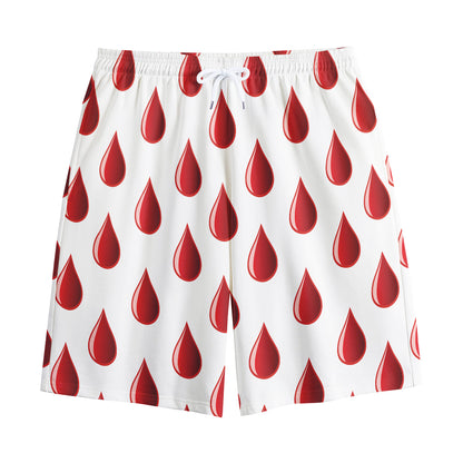 Red Blood Drop Pattern Print Cotton Shorts