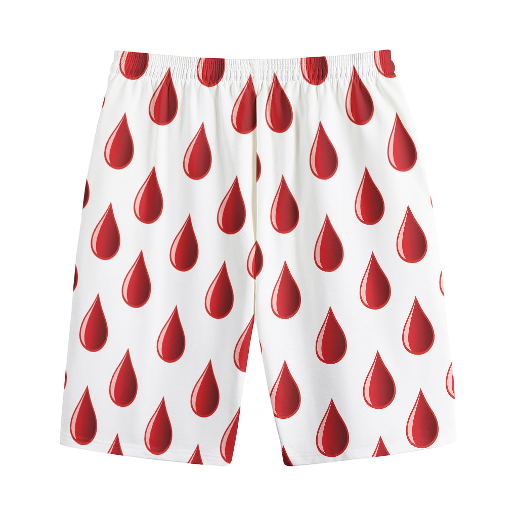 Red Blood Drop Pattern Print Cotton Shorts