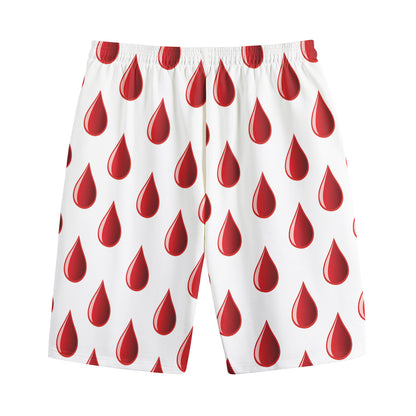Red Blood Drop Pattern Print Cotton Shorts