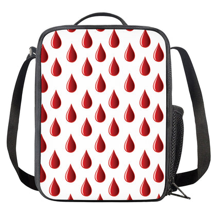 Red Blood Drop Pattern Print Crossbody Lunch Bag