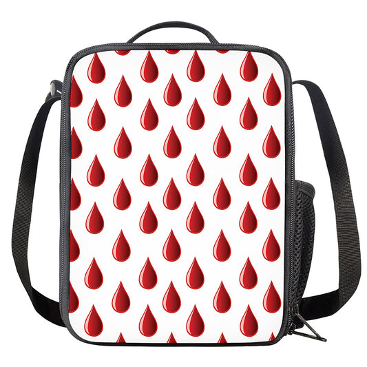 Red Blood Drop Pattern Print Crossbody Lunch Bag