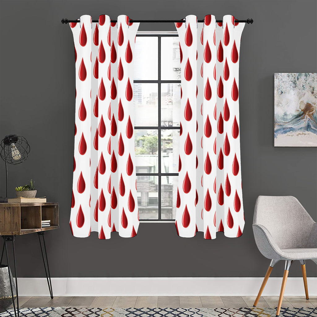 Red Blood Drop Pattern Print Curtain