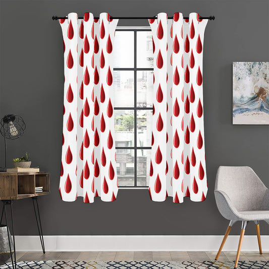 Red Blood Drop Pattern Print Curtain