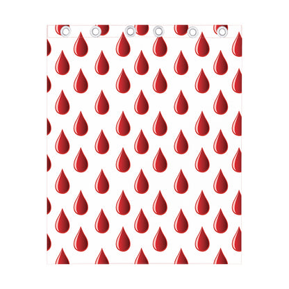 Red Blood Drop Pattern Print Curtain