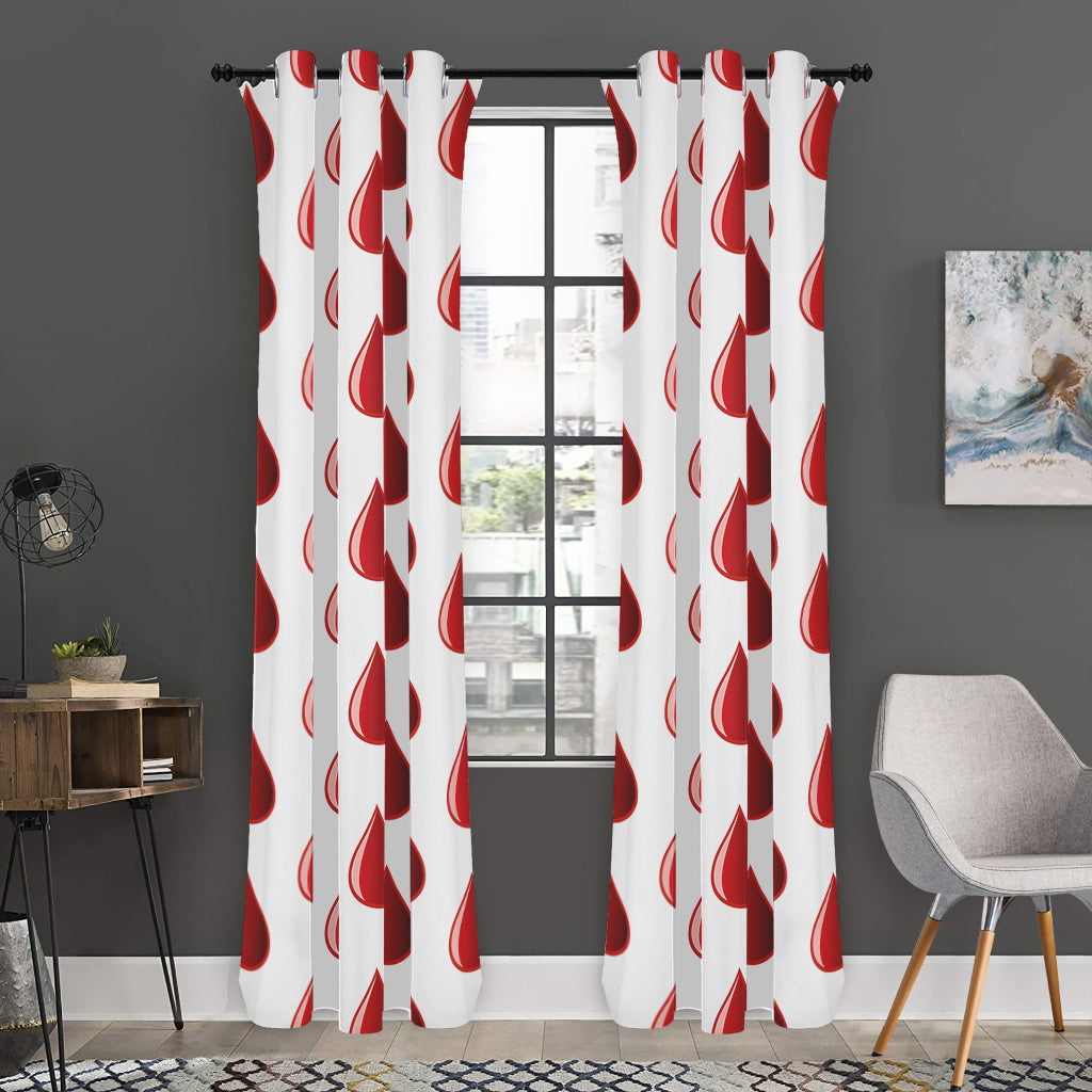 Red Blood Drop Pattern Print Curtain