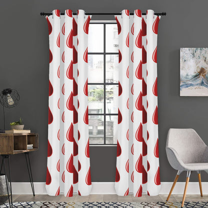 Red Blood Drop Pattern Print Curtain