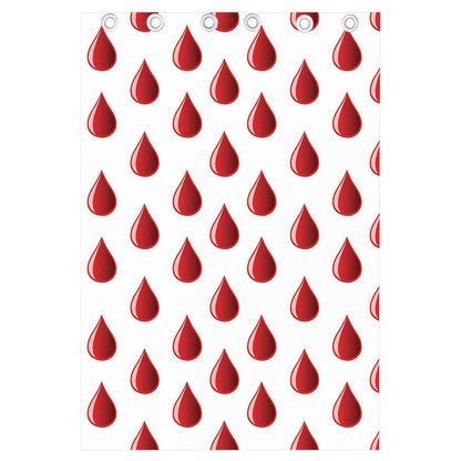 Red Blood Drop Pattern Print Curtain