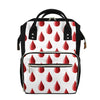 Red Blood Drop Pattern Print Diaper Bag