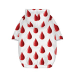 Red Blood Drop Pattern Print Dog Zip Up Hoodie