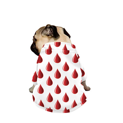Red Blood Drop Pattern Print Dog Zip Up Jacket