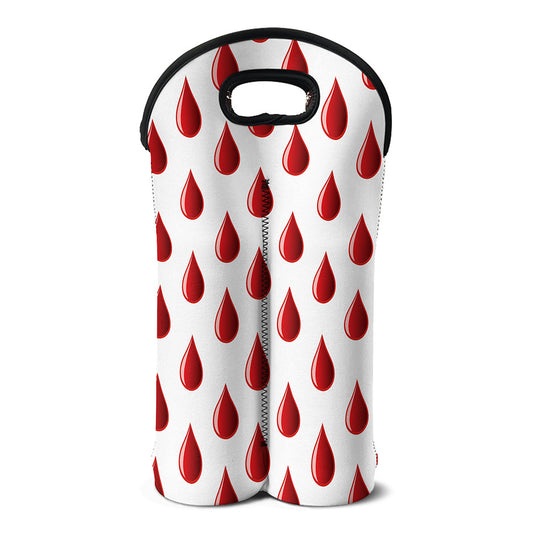 Red Blood Drop Pattern Print Double Neoprene Wine Tote