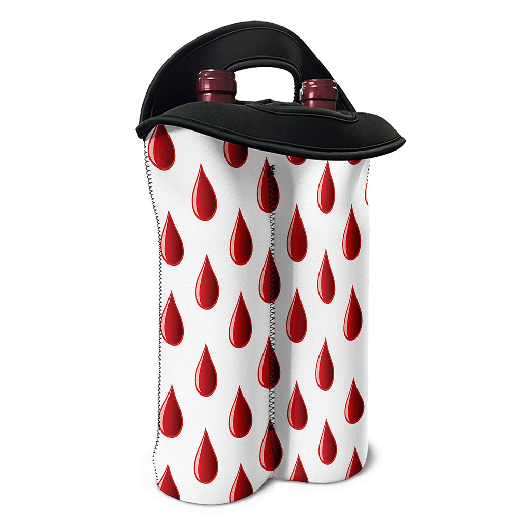 Red Blood Drop Pattern Print Double Neoprene Wine Tote