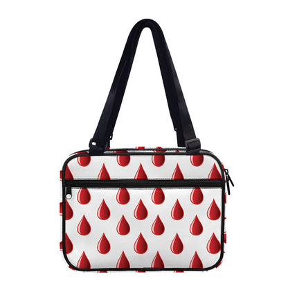 Red Blood Drop Pattern Print Double Strap Bible Bag