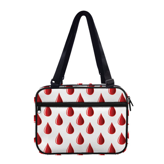 Red Blood Drop Pattern Print Double Strap Bible Bag
