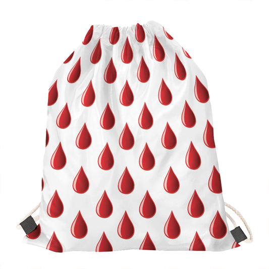 Red Blood Drop Pattern Print Drawstring Bag