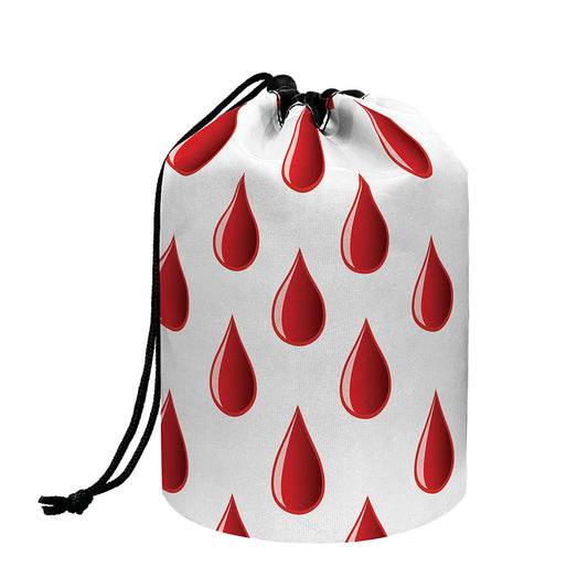 Red Blood Drop Pattern Print Drawstring Makeup Bag