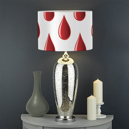 Red Blood Drop Pattern Print Drum Lamp Shade