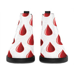 Red Blood Drop Pattern Print Flat Ankle Boots