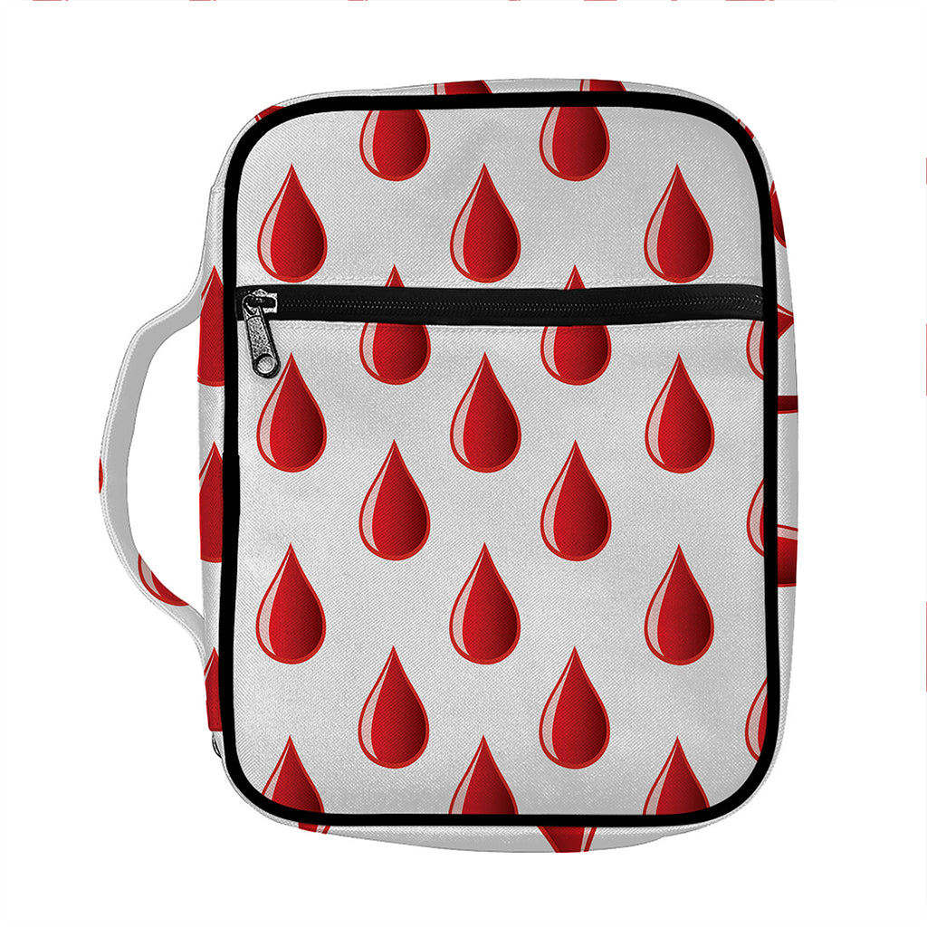 Red Blood Drop Pattern Print Front Pocket Bible Bag