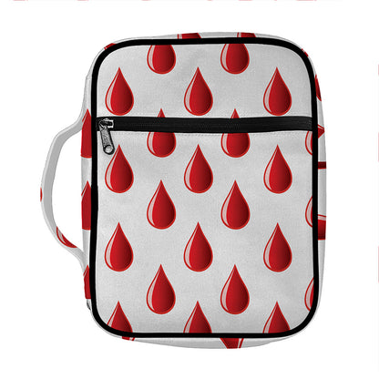 Red Blood Drop Pattern Print Front Pocket Bible Bag
