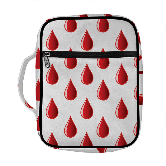 Red Blood Drop Pattern Print Front Pocket Bible Bag