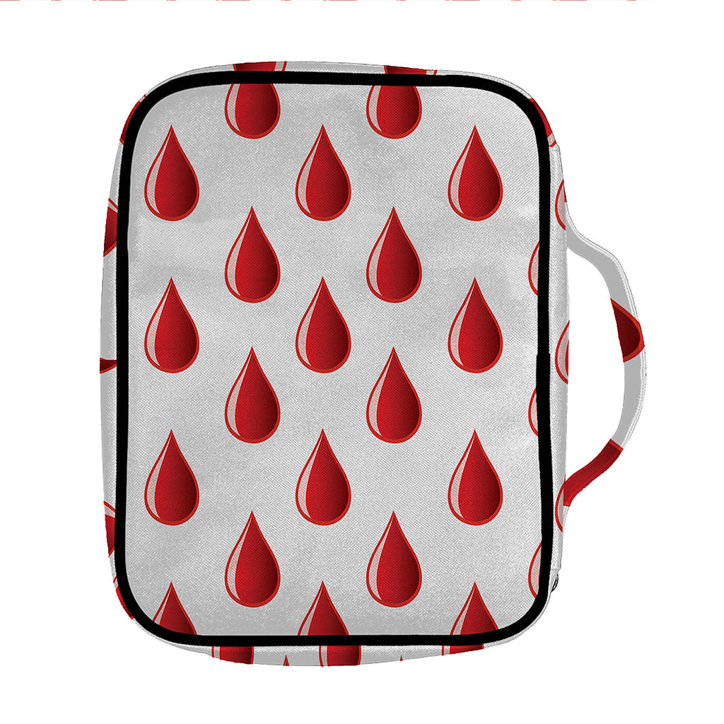 Red Blood Drop Pattern Print Front Pocket Bible Bag