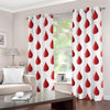 Red Blood Drop Pattern Print Grommet Curtains