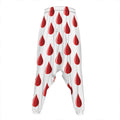 Red Blood Drop Pattern Print Hammer Pants