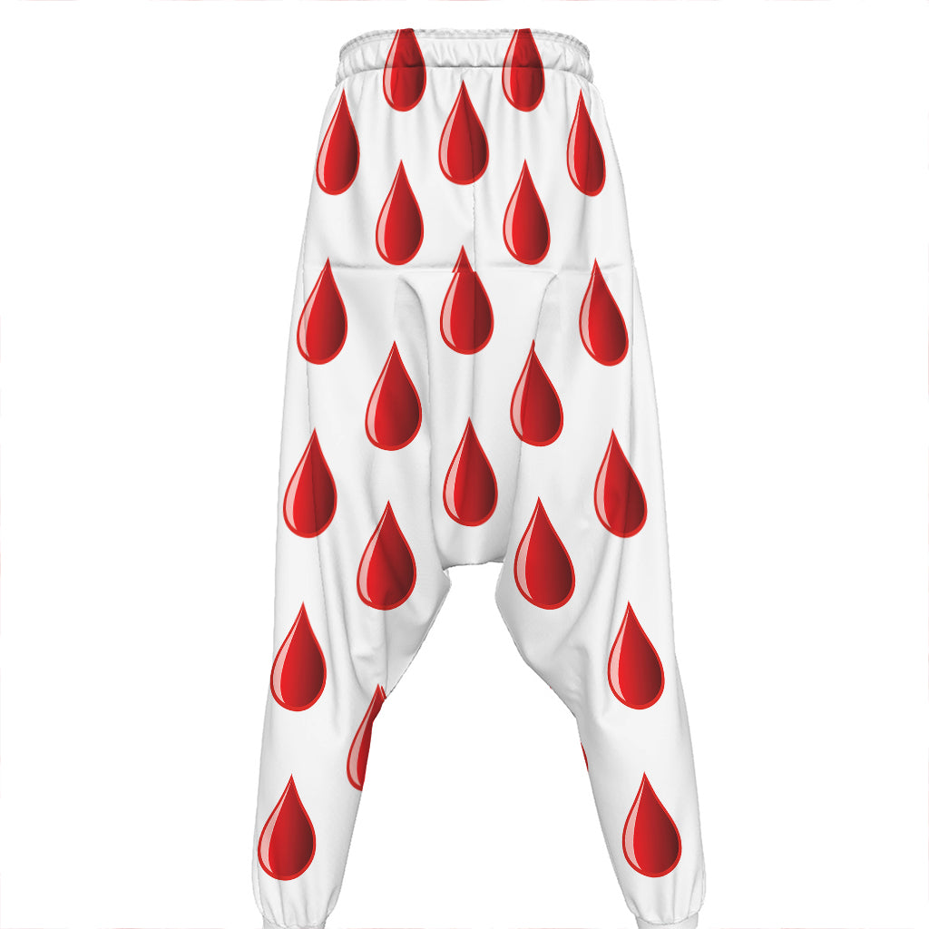 Red Blood Drop Pattern Print Hammer Pants