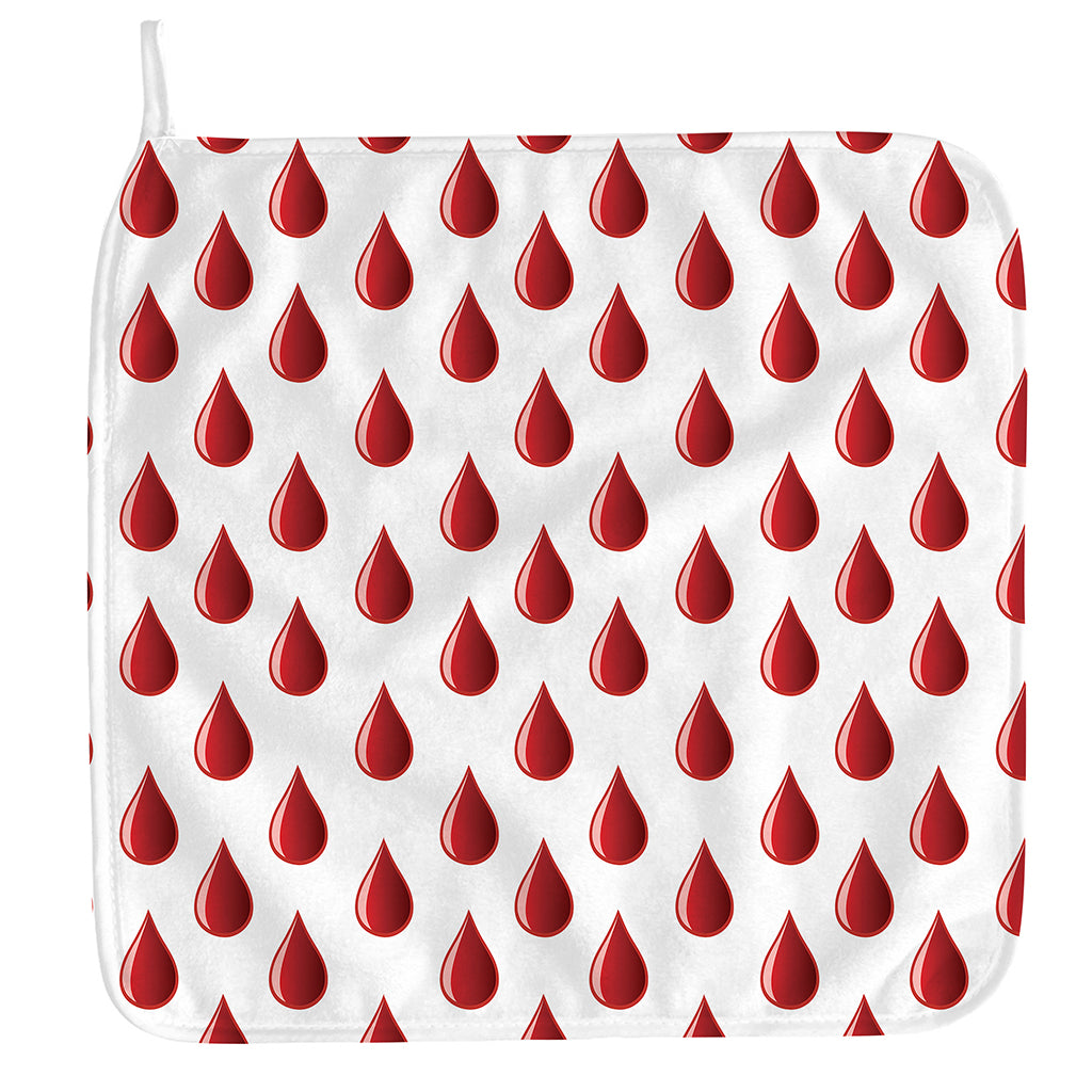 Red Blood Drop Pattern Print Hand Towel