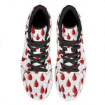 Red Blood Drop Pattern Print High Top Leather Sneakers