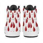 Red Blood Drop Pattern Print High Top Leather Sneakers