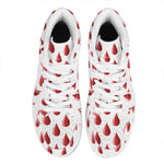 Red Blood Drop Pattern Print High Top Leather Sneakers