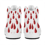 Red Blood Drop Pattern Print High Top Leather Sneakers