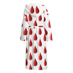 Red Blood Drop Pattern Print Hooded Bathrobe