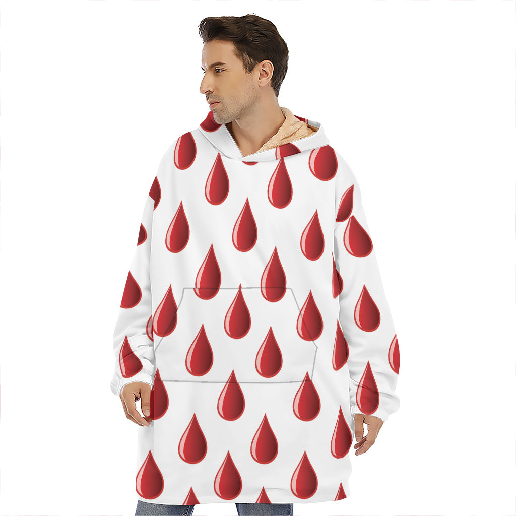 Red Blood Drop Pattern Print Hoodie Blanket
