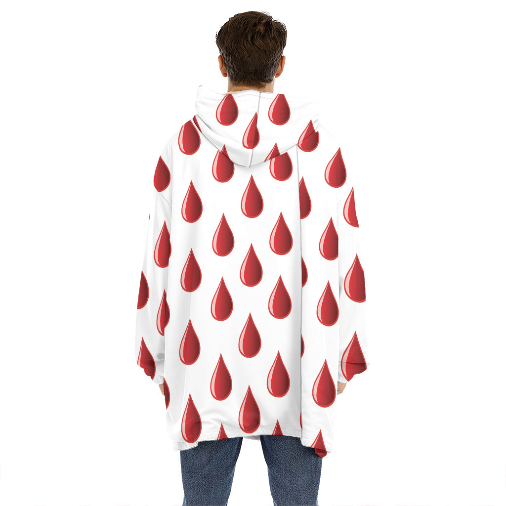 Red Blood Drop Pattern Print Hoodie Blanket