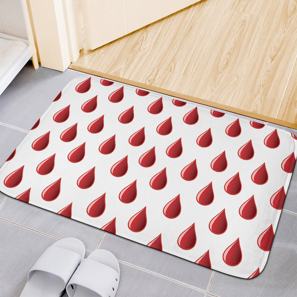 Red Blood Drop Pattern Print Indoor Door Mat