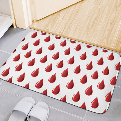Red Blood Drop Pattern Print Indoor Door Mat
