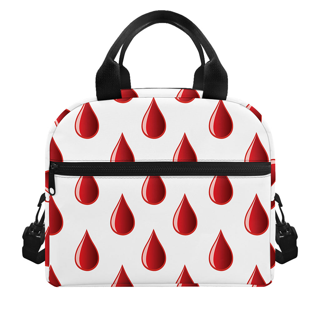Red Blood Drop Pattern Print Insulated Lunch Bag