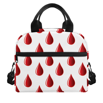 Red Blood Drop Pattern Print Insulated Lunch Bag