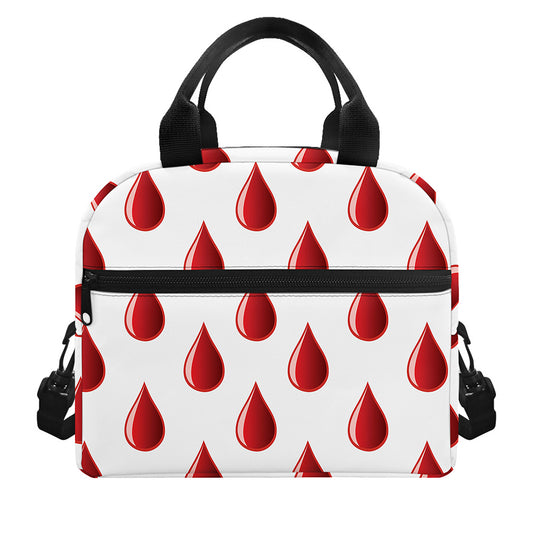 Red Blood Drop Pattern Print Insulated Lunch Bag