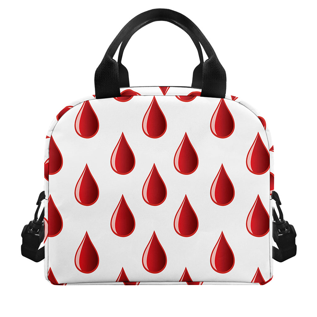 Red Blood Drop Pattern Print Insulated Lunch Bag
