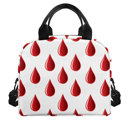 Red Blood Drop Pattern Print Insulated Lunch Bag